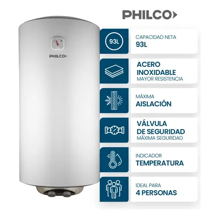 Termotanque el&eacute;ctrico Philco 94PHTE100B2 blanco 93L