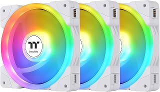 Thermaltake SWAFAN EX 12 ARGB PC Cooling Fan White, 3-Fan pcak, 500~2000 RPM, Magnetic Connection, Reversable Blades, sync with MB RGB Software, CL-F169-PL12SW-A