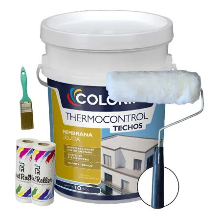 Thermocontrol Membrana Colorin Poliuretanica X 20l Combo Acabado Mate Color Blanco