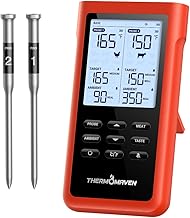 ThermoMaven 3000FT Wireless Meat Thermometer, No App Needed, 2 Probes | Sub-1G Long Range, Digital Smart Base, 6 Sensor NIST Accuracy, IPX8, BBQ Smoker Grill Oven Brisket Steak Turkey Pork Roast