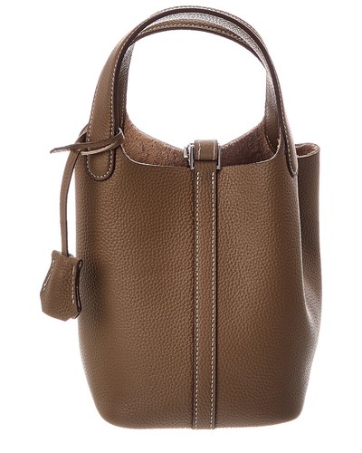 Tiffany & Fred Paris Soft Leather Top Handle Bag Women's Grey