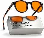 TIJN Blue Light Blocking Glasses Men Women,Vintage Round Frame Eyeglasses