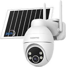TKENPRO 2K Solar Camera Outdoor Wireless, 2.4GHz Wi-Fi Connected | 24/7 Continuous Recording, Human Auto Tracking, 2K Color Night Vision, 360&deg; Panoramic View, IP65