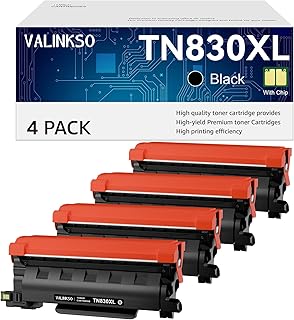 TN830XL Toner for Brother Printer | Brother TN830 TN830XL/V/R | Compatible for HL-L2460DW DCP-L2640DW MFC-L2820DW HL-L2405W MFC-L2807DW MFC-L2900DW Printers (4 Black)