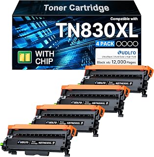 TN830XL Toner for Brother Printer DCP-L2640DW HL-L2460DW TN830 4 Pack Black | Compatible for Brother TN830XL Toner Cartridge 830XL Toner use with HL-L2405W MFC-L2820DW HL-L2400D HL-L2480DW Laser Printer