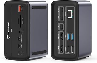 TobenONE MacBook Docking Station Dual 4K@60Hz,7USB,2.5Gbps Ethernet