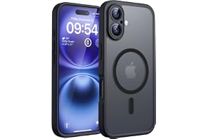 TOCOL for iPhone 16 Case, Compatible with MagSafe, Black | Built-in Magnets, Full Camera & Military-Grade Protection, Anti-Slip Shockproof Translucent Matte Back Phone Cover