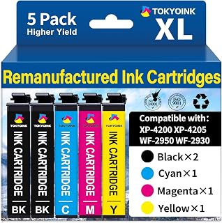 TOKYOINK Remanufactured Ink Cartridge Replacement for EPSON 232 232XL Ink Cartridges Combo Pack Compatible with XP-4200 XP-4205 WF-2930 WF-2950 Printer Ink Cartridges (2Black, Yellow, Magenta, Cyan)