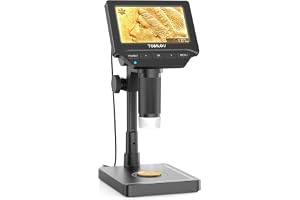 TOMLOV DM4W Microscope with Weighing Scale: 4.3" Digital Coin Microscope with Screen, Error Coin Magnifier with Lights, Weight Scale for Collectors, Jeweler, Students, Compatible with Windows/Mac