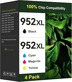 Toner Kingdom Ink Cartridges Remanufactured for HP 952 XL Ink Cartridge Combo Pack Work for HP OfficeJet 8702 OfficeJet Pro 7720 7740 8210 8710 8720 8730 8740 Series (4 Pack Black Cyan Yellow Magenta)