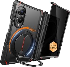 TONGATE for Z Fold 8 Case with Privacy Screen Protector & Stand, Black
