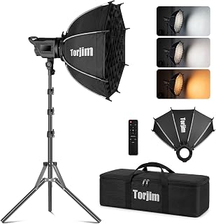 Torjim 100W Softbox Lighting Kit with 24" Quick-Release Softbox and Grid