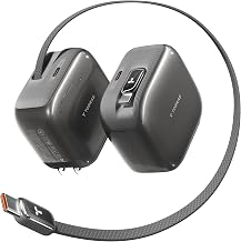 TORRAS FlexLine Pro 60W USB C Charger Block with Retractable Cable, Grey | Silicone-Base, 39.37 in Braided Cable, Fast Charging, AVS Control,for iPhone 17-15, MacBook Pro, Samsung Galaxy, Travel&Desk