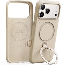 TORRAS Q3 Silicone for iPhone 18 Pro Max Case 360 Magnetic Stand 6.9" Beige