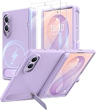 TORRAS for Samsung Galaxy Z Fold 8 Case, Magnetic & Flush Stand, Lavender | Built-in Kickstand, Compatible with MagSafe, Mil-Grade Hinge Protection Case for Galaxy Z Fold 8 Wide, 2 Screen Protectors