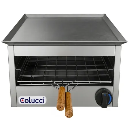 Tostador Carlitero Simple Con Plancha Bifera Gas Envasado Colucci Acero Inoxidable