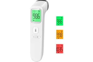 No-Touch Thermometer for Adults and Kids, Accurate Digital Baby Thermometer, Fever Alarm & Silent Mode, 2 in 1 Forehead & Object Mode