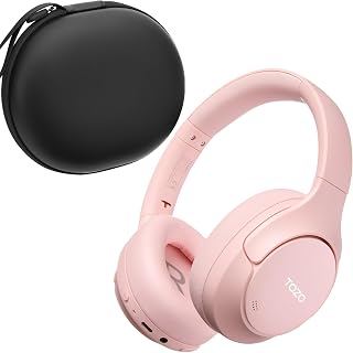 TOZO HT3 Hybrid Noise Cancelling Wireless Headphones, 90H Over Ear Headset | Hi Res Audio, AI Voice Assistant, Dual Device Connection, 32 Custom EQs, Built In 5 Mics, ANC, Foldable with Case