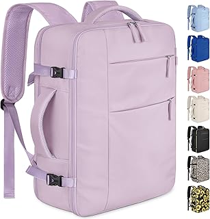 Travel Backpack for Women Men Waterproof Laptop Backpack Airlines Approved Personal Item Backpack Bag Computer Bookbag for Business, Work, Traveling Fits 15.6 Inch Laptop(Purple)