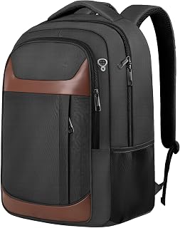 Travel Laptop Backpack 17 Inch, Travel Backpack for Men Women with LifetimeWarranty, Airline Approved Big Large Business Work College Computer Backpack, Black Brown