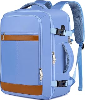 Travel Laptop Backpack for Men Women Airline Approved Carry On Backpack with Shoe Pouch,TSA 15.6inch Laptop Mochila Flight Approved Personal Item Bag for Weekender Bookbag Travel Essentials,Blue