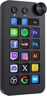 TreasLin VSDinside Stream Controller Deck with 18 Customizable Macro Keys to Trigger Actions in OBS Twitch YouTube for Content Creators Stream Dock Compatible with PC & Mac N1 Black Macro Keypad