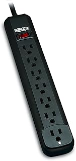 Tripp Lite 7 Outlet Home & Office Power Strip, 12ft Cord with 5-15P Plug (PS712B) Black