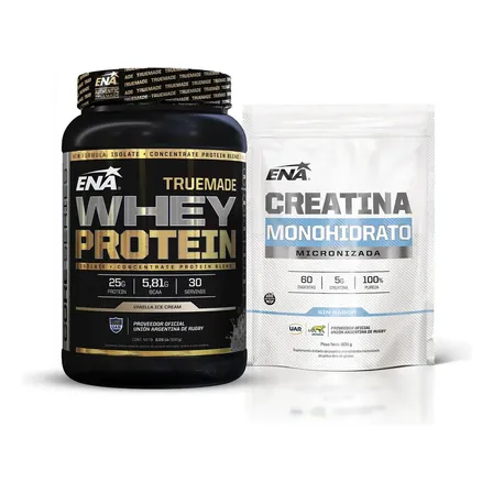 True Made Whey Protein 2lbs + Creatina Micronizada 300g Ena Sabor Vanilla ice cream