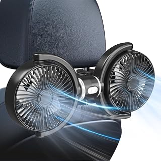 Trustnice USB Car Fan for Backseat for Kids, Dual Head Car Seat Fan Independently Controlled 360&deg; Rotatable Powerful 3-Speed Vehicle rear headrest Air Circulation Cooling Fans for SUV Truck Sedan