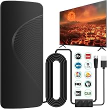 TV Antenna for Local Channels with Amplifier,2026 Indoor TV Anntena | 3000+ Miles Long-Range Reception Supports 4K 1080p Smart TV/Older TVs, 33ft Coaxial Cable