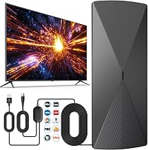 TV Antenna for Smart TV 2026, Digital TV Antenna Indoor for Local Channels, 3000+ Miles Long-Range High-Gain Reception with Amplifier Support 4K 1080P/ Older TVs, 33Ft Coaxial Cable
