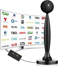 TV Antenna for Smart TV Indoor/Outdoor, TV Antenna for Local Channels, 2800+ Miles Range TV Antenna Outdoor with 360&deg; Signal Strongest Booster, Supports 1080P 4K Reception HD, 16 FT Cable, Black