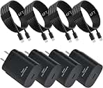 Type C Charger Fast Charging for Samsung,4Pack 25W USB C Charger and Cable