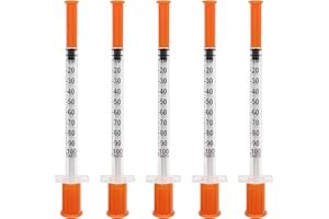 U-100 1cc Syringes with Needle 31G 5/16 inch (8mm),Individual Pack of 36