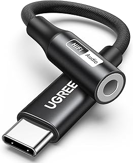 UGREEN USB C to 3.5mm Audio Adapter, Hi-Res 32bit/384KHz USB C to Aux Dongle HiFi Headphone Jack Cable Cord Compatible with iPhone 17 16 15 Pro Max, Samsung Galaxy S26 Ultra, Pixel 9, iPad Air Mini