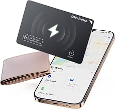 Ultrbeka Wallet Tracker, Rechargeable Bluetooth Slim Card for Wallets, Passport, Work with Apple Find My, Card Locator- iOS Only 1pack