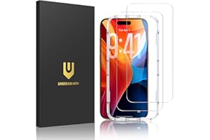 UNBREAKcable 2-Pack Screen Protector for iPhone 17 Pro Max, Military-Grade Shatterproof Tempered Glass [9H+ Hardness] [Easy Installation Frame] [99.99% HD Clear] for Apple iPhone 17 Pro Max