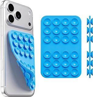 Upgraded Double Sided Silicone Suction Cup Phone Case Mount, Baby Blue Jay | Removable Sticky Phone Grip Hands-Free Selfes & Videos for iPhone & Android, Trending TikTok items Gift for Content Creator