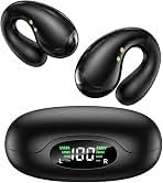Upgraded Ultra Open Ear Earbuds - Lightweight Comfort Clip-On Wireless Bone Conduction Earbuds, Secure Fit & AI-Powered Clear Calls Bluetooth Open Ear Headphones for Work,Commute,Workout,Running