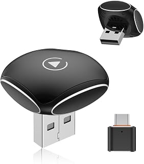 Upgraded Wireless CarPlay & Android Auto Adapter, 2-in-1 for iPhone & Android, USB-A/USB-C, Plug & Play, Fast Reconnect, Low Latency, for Most Cars with OEM Wired CarPlay Systems