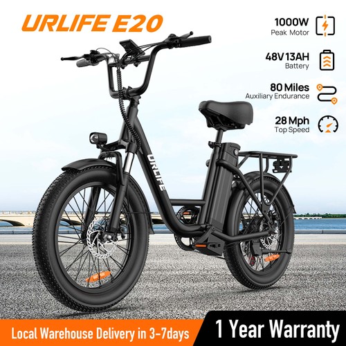 URLIFE 20" Fat Tire Electric Bike for Adult 1000W 48V13AH Electric Bicycle Ebike