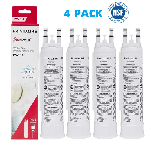 US STOCK ✅ 4PK Frigidaire FPPWFU01 PWF-1 Refrige PurePour Water & Ice Filter New