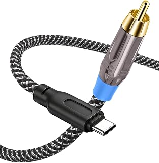USB C to Coaxial Cable,3FT Male Type-c to Digital coaxial Audio Interface Adapter, It can Output 32-bit/384kHz Digital Audio Signals for dac amp Sound Preamp Amplifier