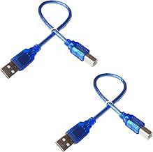 USB Cable for Arduino Uno Mega USB 2.0 Cable Type A to B Data Transfer Cable 30 cm, 2 Pieces