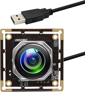 USB Camera Module 5Megapixels 1944P 30fps Color Camera Module with 185Degree Autofocus Fisheye Lens Lightburn Webcam for Linux Mac OS Raspberry pi Widely Used in Industrial Security Monitoring
