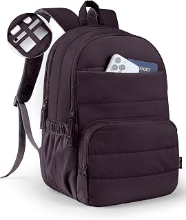 Uselike Travel Backpack for Women, 15.6 Inch Laptop Backpack, Quilted College Bookbag, Cute Work Backpacks, Water Resistant (Lavender Purple)