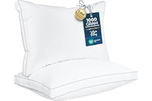 Utopia Bedding Down Alternative Bed Pillows for Sleeping Queen Size (White), Set of 2, Soft & Fluffy Pillow with Cooling, Hotel Quality, Gusseted Pillow for Back, Stomach or Side Sleepers