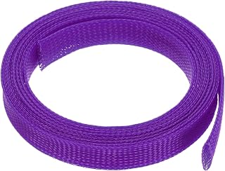 uxcell Expandable Sleeving,1 3/16-inch 10ft Cable Sleeve, Purple