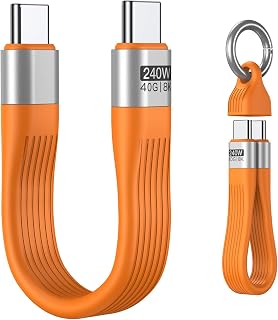 VAFOTON PD 240W Short USB C Cable/USB 4.0 USB C Short Cable/40Gbps Data Transfer, 8K 60Hz Video Display, Thunderbolt 3/4 for 1Phone16/15, Ma-Book/1Pad Series, Samsung Galaxy, Android Auto, VR