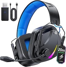 Vakedy Wireless PS5 Headset, 20ms Low Latency & BT 5.4 and 2.4GHz USB White